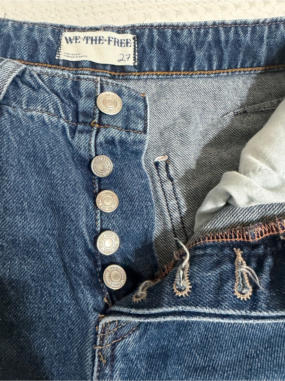 We The Free Mid-Blue Wide Leg Jeans - Picture 4 of 14